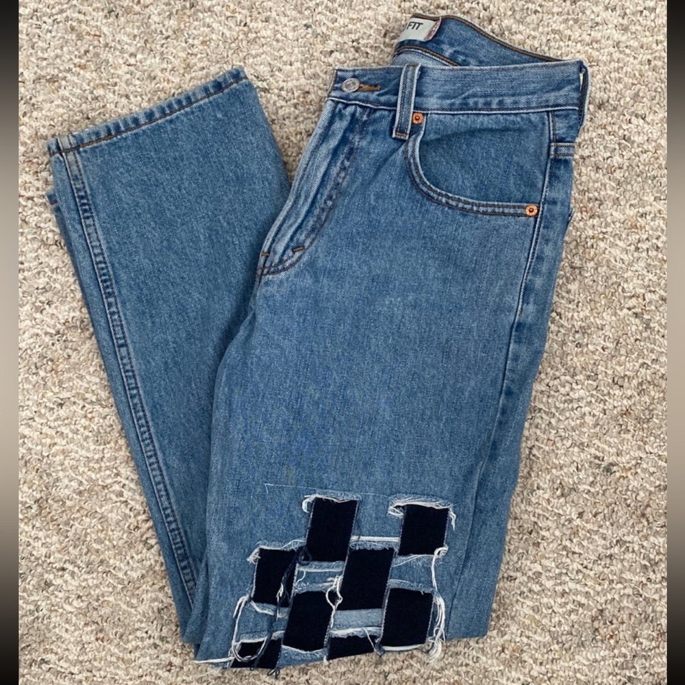 Urban Renewal Recycled Levi’s Checkerboard Jeans